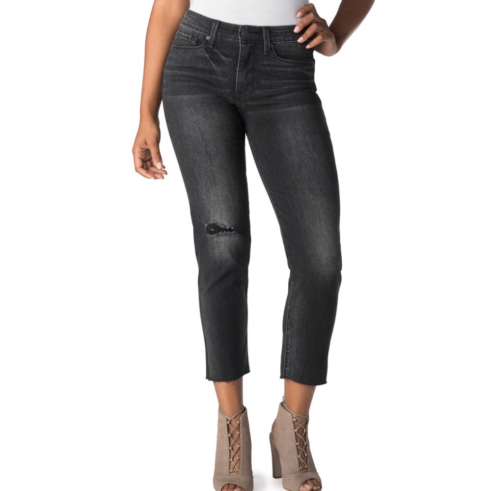 Signature Levi Strauss high rise ankle slim black jeans size 10